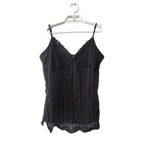 No Boundaries Y2K Babydoll Tank Top juniors XL 15 Black Fairy Grunge Whimsigoth